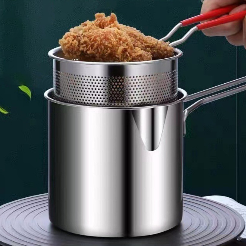 Rice Cooker - 304 ステンレス鋼ディープフライヤーフライバスケット付き多機能小さな鍋キッチンチキン魚調理ツール