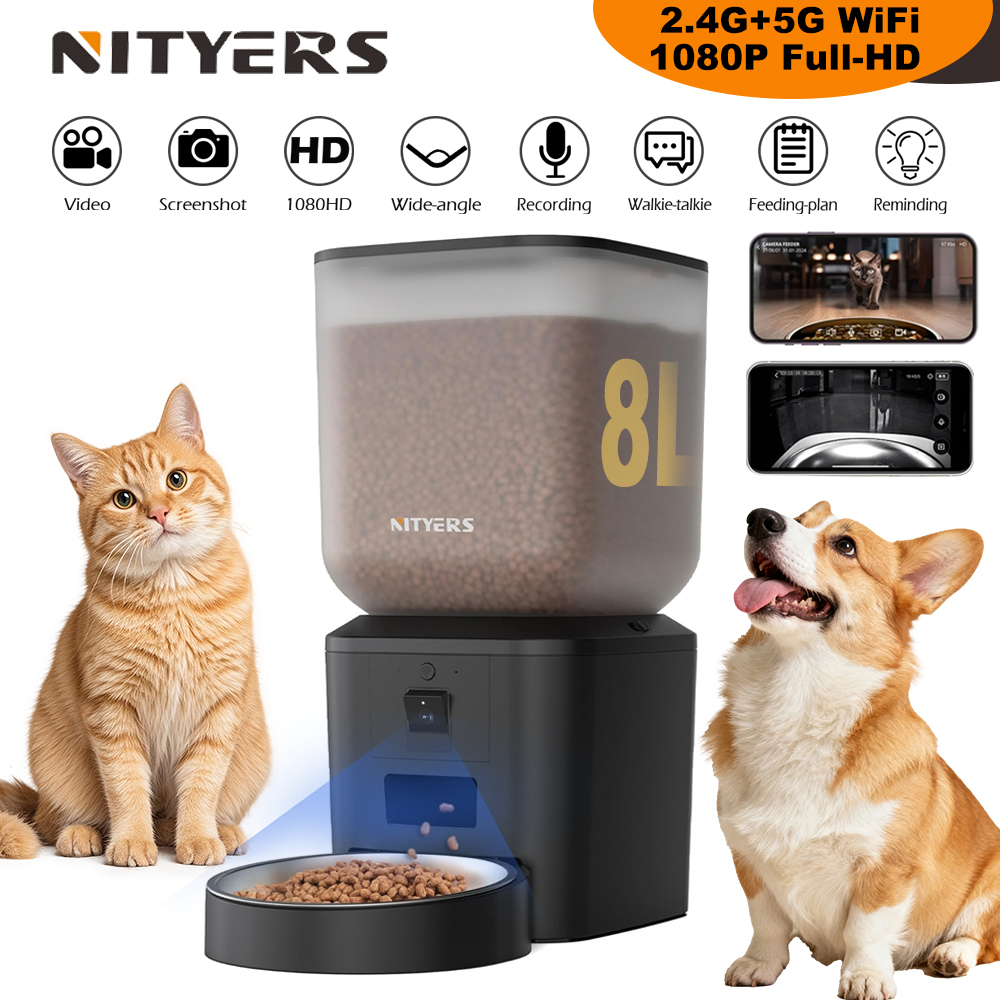 Kitchen Appliances Video - ニティアーズ 8L 自動給餌器 1080pカメラ搭載 5G WiFi