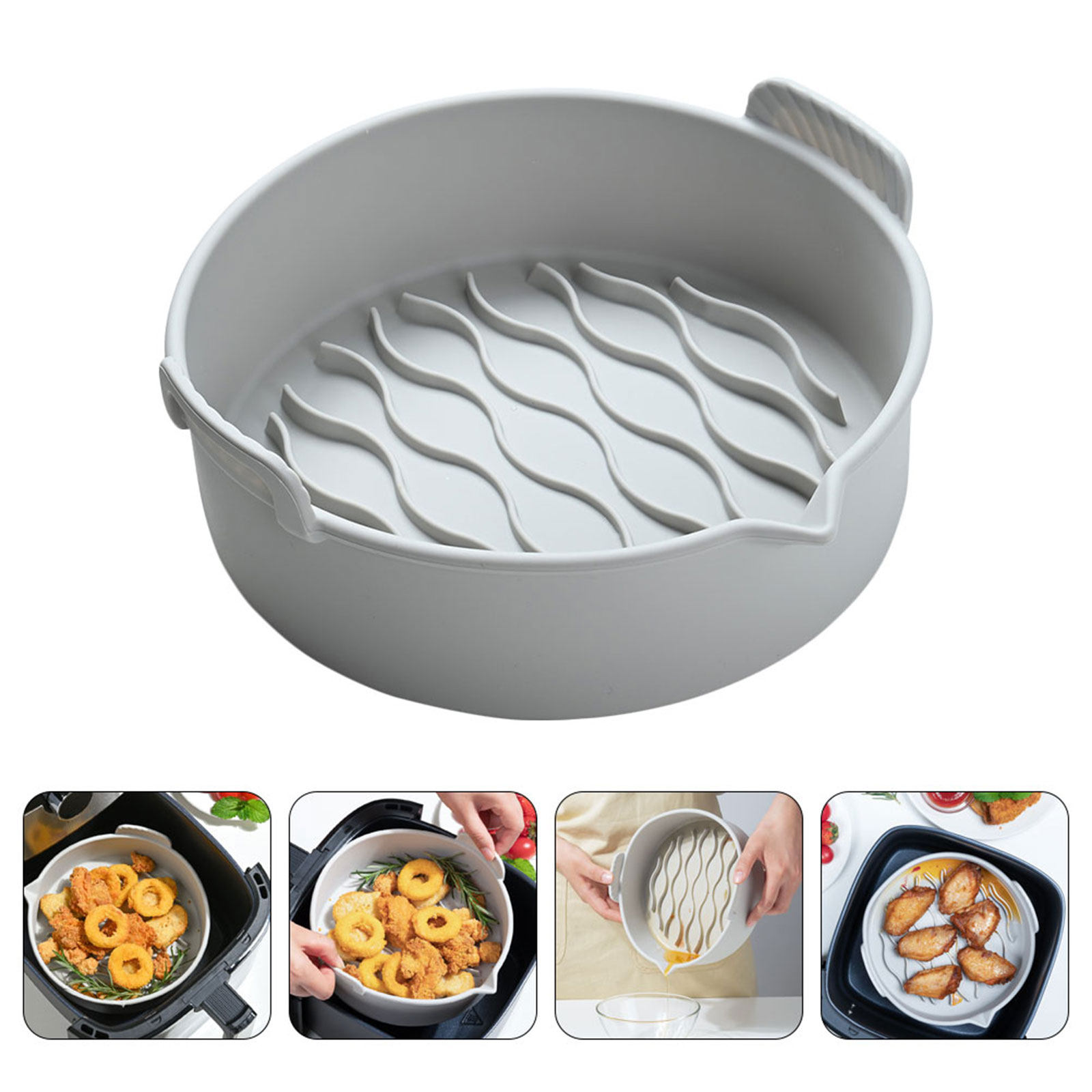 エアフライヤー用シリコンライナー、焦げ付き防止、再利用可能、 - Air Fryer のレビューと価格