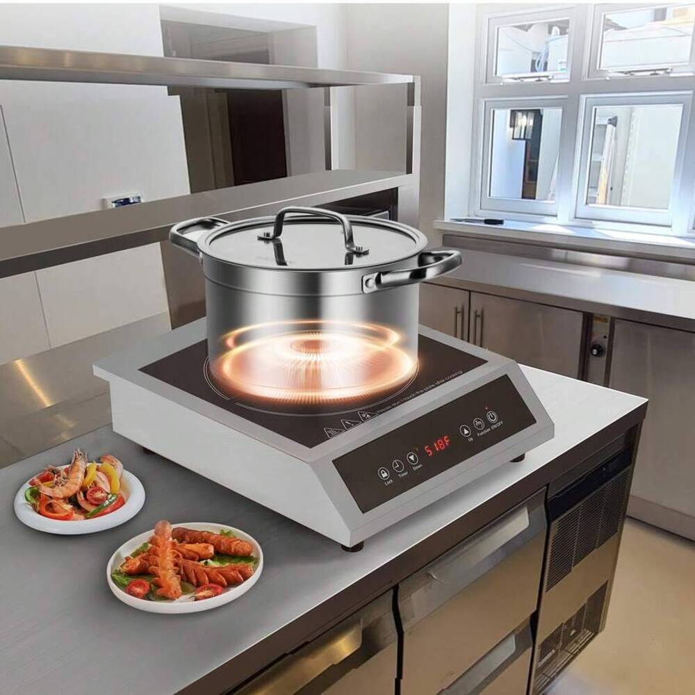 ポータブルクックトップ、1800W業務用バーナー、9段階温度 - Induction Cooktop Portable のレビューと価格