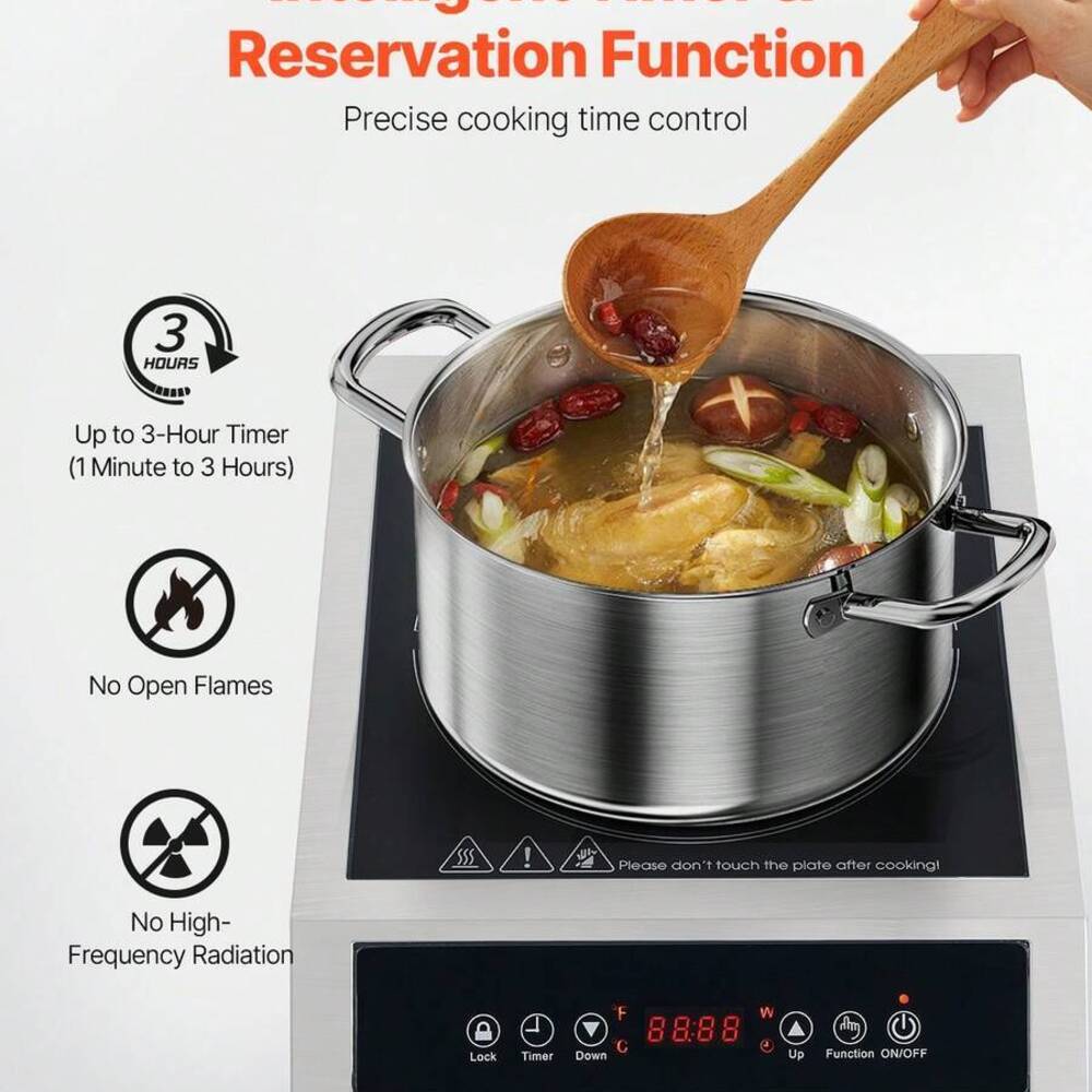ポータブルクックトップ、1800W業務用バーナー、9段階温度 - Induction Cooktop Portable のレビューと価格
