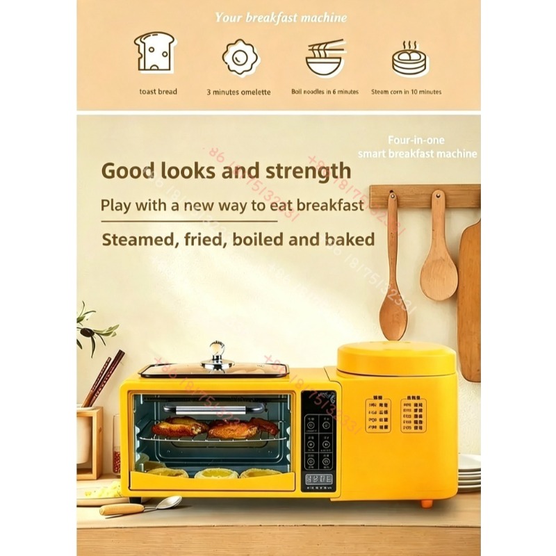 4in1多機能朝食マシン 家庭用電気オーブントースター サン - Toaster のレビューと価格